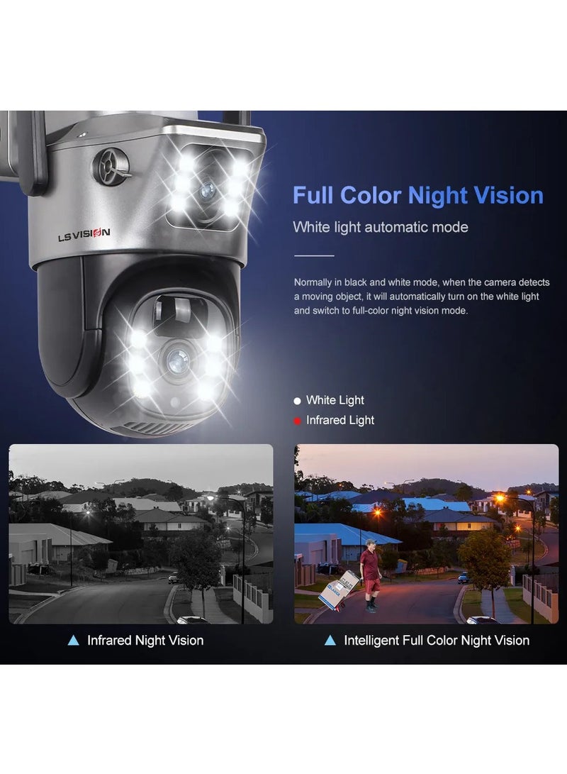 Dual Screen Solar Cell Phone 4G Surveillance Camera Solarcctv Night Vision Full Color HD WIFI