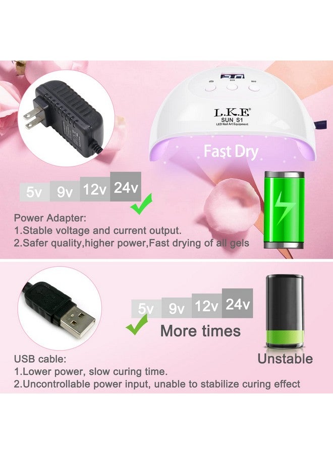 Uv Led Nail Lamp Nail Dryer 72W Gel Nail Polish Curing Lamp Uv Nail Lamp Led Nail Lamp For Gel Nail Polish Kit Nail Light Nail Art Accessories White (White)