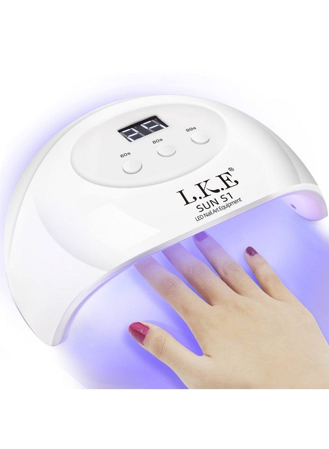 Uv Led Nail Lamp Nail Dryer 72W Gel Nail Polish Curing Lamp Uv Nail Lamp Led Nail Lamp For Gel Nail Polish Kit Nail Light Nail Art Accessories White (White)