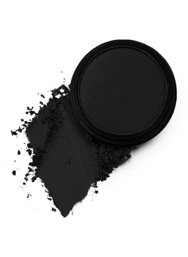 Matte Black Single Eyeshadow Palette Pressed Powder Eye Shadow Smooth Eye Black Powder Makeup High Pigment Long Lasting Vegan & Cruelty Free 202 Black
