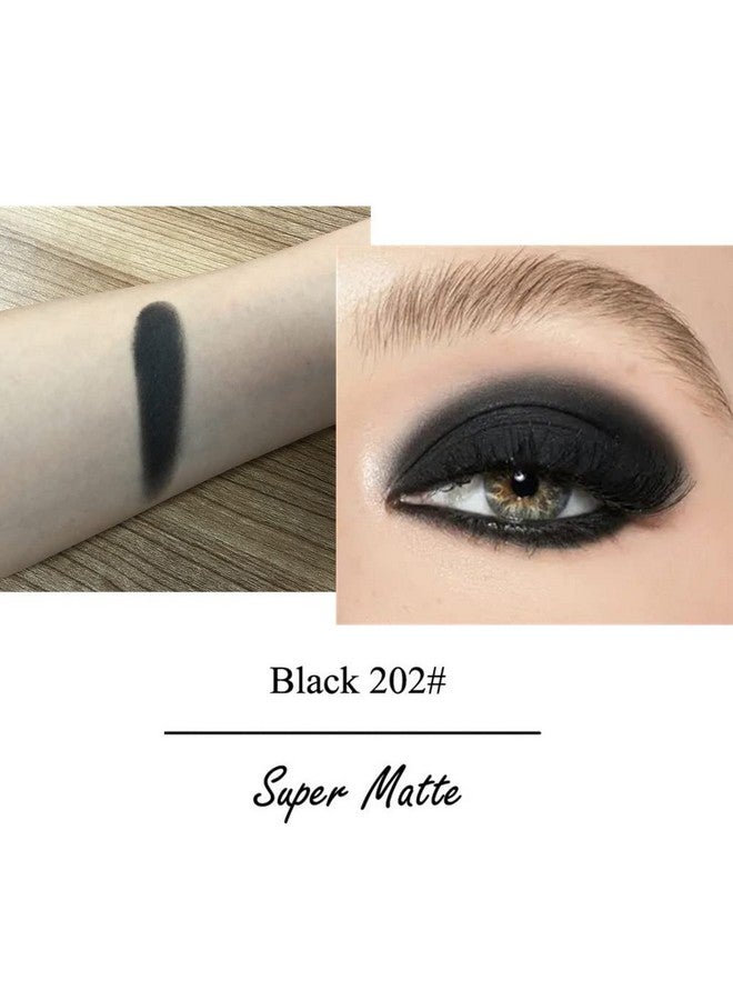 Matte Black Single Eyeshadow Palette Pressed Powder Eye Shadow Smooth Eye Black Powder Makeup High Pigment Long Lasting Vegan & Cruelty Free 202 Black