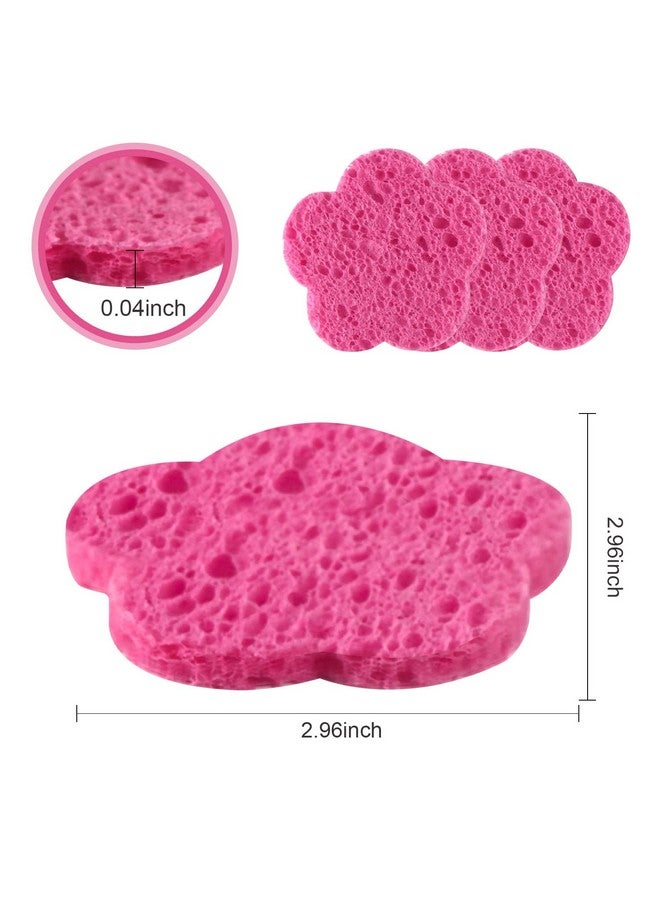 50Count Facial Sponges Compressed Facial Sponges Natural Facial Cleansing Sponges Pads Cute Flower Shape Exfoliating Sponges For Cleansing Reusablebest Makeup Gift Pink