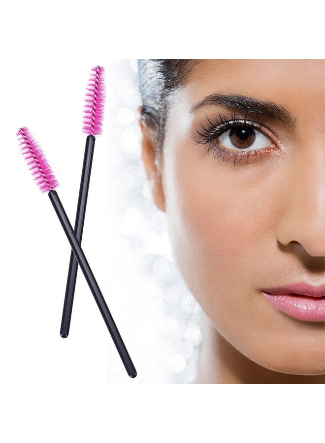 100 Pieces Disposable Spoolies Brush Eyelash Mascara Brushes Lash Wands Applicator Eyebrow Brush For Lash Extension Pink