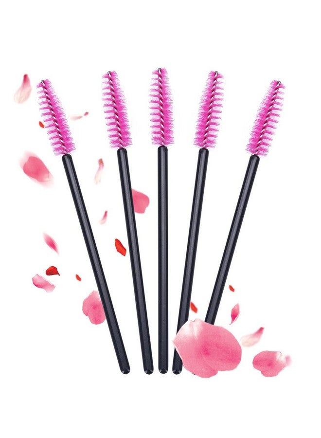 100 Pieces Disposable Spoolies Brush Eyelash Mascara Brushes Lash Wands Applicator Eyebrow Brush For Lash Extension Pink