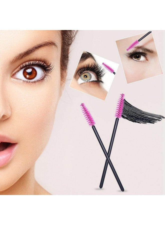 100 Pieces Disposable Spoolies Brush Eyelash Mascara Brushes Lash Wands Applicator Eyebrow Brush For Lash Extension Pink