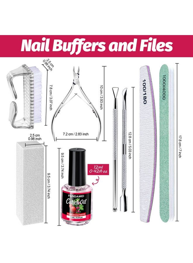 Nail Files And Buffers Kit Cuticle Remover Kit With Nail File Buffer Buffer Block Cuticle Nipper Pusher & Peeler. Nail Cuticle Oil Pomegranate For Nail Care