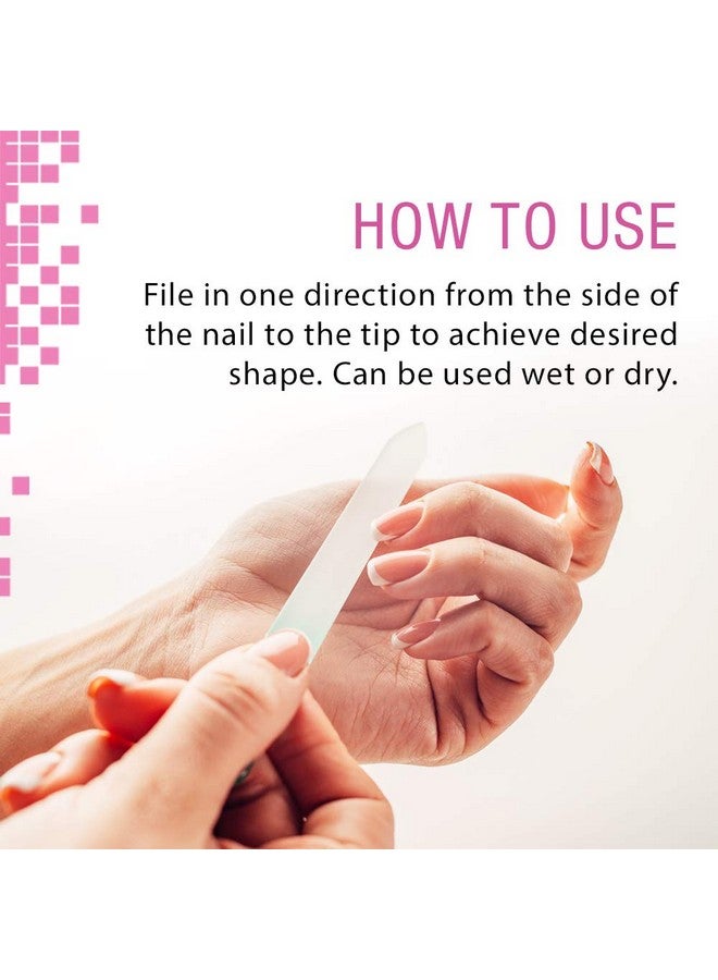 Crystal File Doublesided With Fuchsia Companion Case Mini File 3 Professional Fingernail File For Manicure Pedicure Keep Nails Trim And Smooth No More Nail Jagged Edges