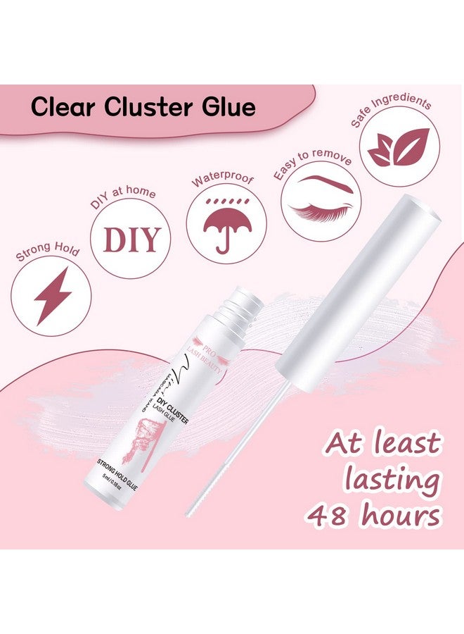 Lash Bond And Lash Remover Kit For Lash Clusters Cluster Lash Glue Eyelash Remover Diy Lash Extension Glue Strong Hold 48 Hours Oil Remover Fast Remove Residue(Clear Bond+Remover)