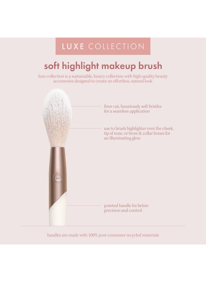 Luxe Soft Highlighter Makeup Face Powder Brush Sheer Luminous Glow Premium Quality Makeup Brush Ultra Soft Synthetic Bristles Eco Friendly Face Brush Crueltyfree 1 Count