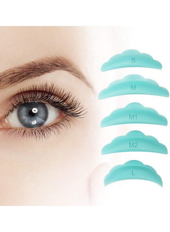 Lash Lift Rods Lash Lift Pads Green Reusable Eyelash Perming Curler Shield Pads 5 Size 10 Pcs With Premium Pu Storage Case For Perfect Lash Lifting