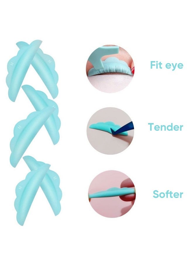 Lash Lift Rods Lash Lift Pads Green Reusable Eyelash Perming Curler Shield Pads 5 Size 10 Pcs With Premium Pu Storage Case For Perfect Lash Lifting