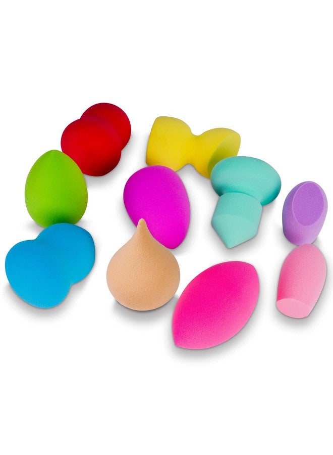 Blender Makeup Sponge Blending Puff Set For Liquid Cream And Powder Foundations And Concealers Latexfreehighdensity Vegan Multipurpose Multi Shapes Assorted Colors Gift Set 10 Pcs