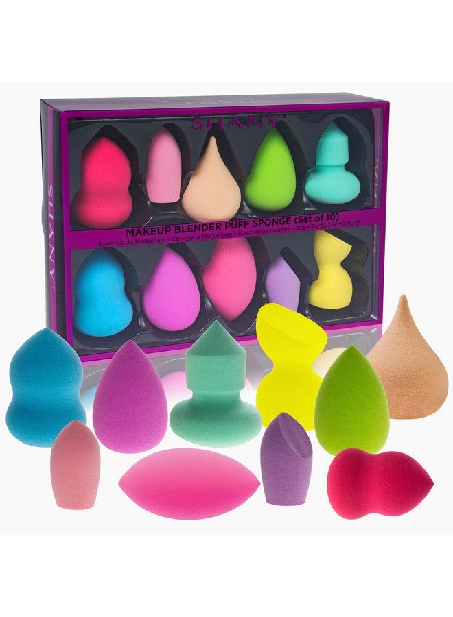 Blender Makeup Sponge Blending Puff Set For Liquid Cream And Powder Foundations And Concealers Latexfreehighdensity Vegan Multipurpose Multi Shapes Assorted Colors Gift Set 10 Pcs