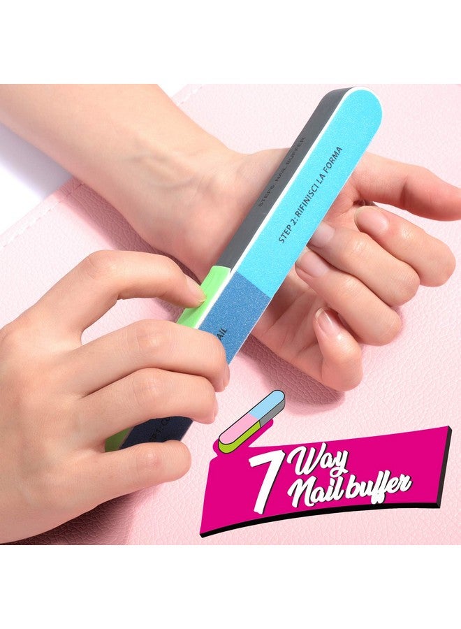 Nail File And Buffer Professional Manicure Tools Kit. 8Pcs Rectangular Nail Buffer Block 8Pcs Nail File 2Pcs 7 Way Nail File & 2Pcs Nail Polishing Buffer. Nail Care File Buffer Tool