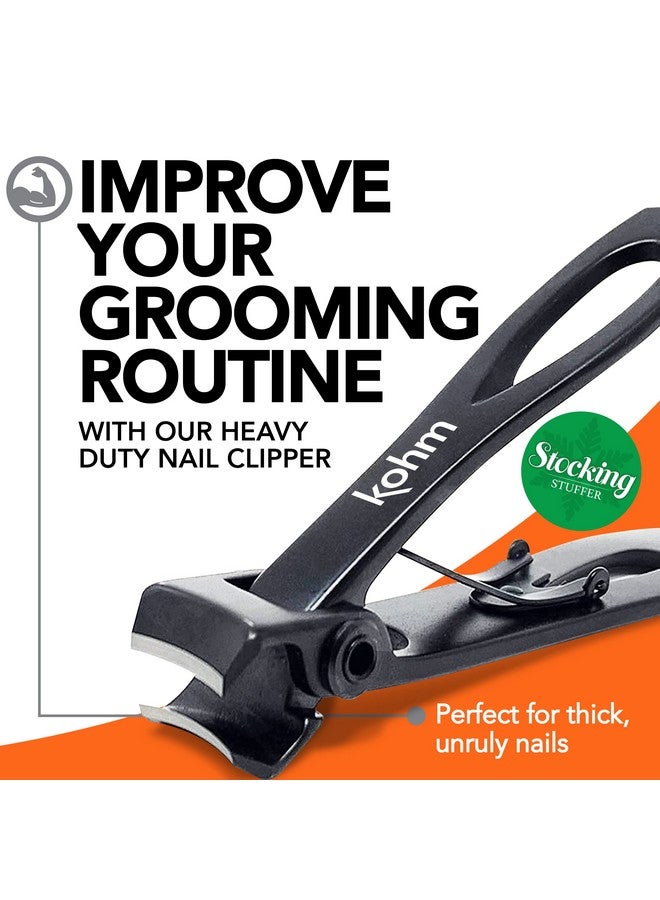 Nail Clippers For Thick Nails Heavy Duty Sharp Wide Mouth Professional Fingernail And Toenail Clippers For Men Women & Seniors Black