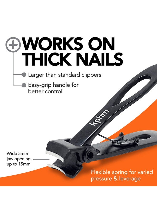 Nail Clippers For Thick Nails Heavy Duty Sharp Wide Mouth Professional Fingernail And Toenail Clippers For Men Women & Seniors Black