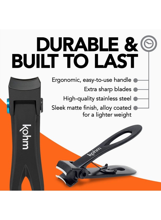 Nail Clippers For Thick Nails Heavy Duty Sharp Wide Mouth Professional Fingernail And Toenail Clippers For Men Women & Seniors Black