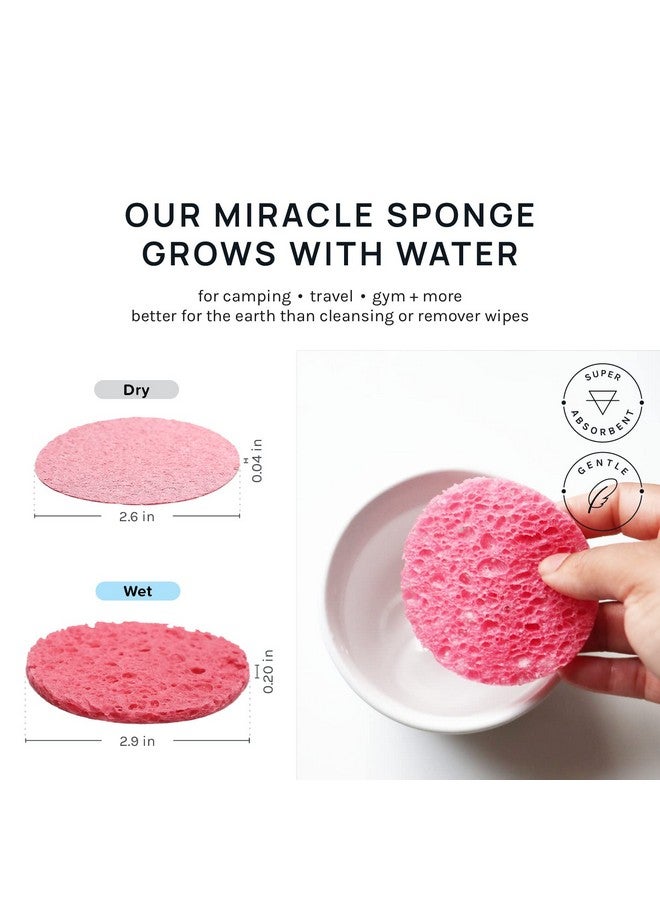 50Count Compressed Facial Sponges 100% Natural Cosmetic Spa Sponges For Facial Cleansing Exfoliating Mask Remove For Makeup Dead Skin And Dirt (50 Counts Pink)