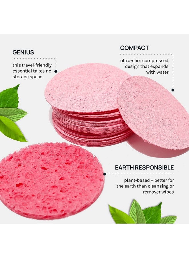 50Count Compressed Facial Sponges 100% Natural Cosmetic Spa Sponges For Facial Cleansing Exfoliating Mask Remove For Makeup Dead Skin And Dirt (50 Counts Pink)