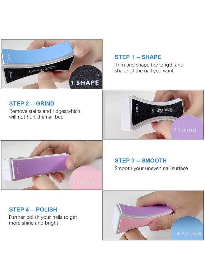 Nail Files And Buffers Professional Nail Buffer Block For Shaping Polishing New Natural Nail Polisher With 4 Sides For Nail Art Gel Suit For Home Salons Use (2 Pcs)