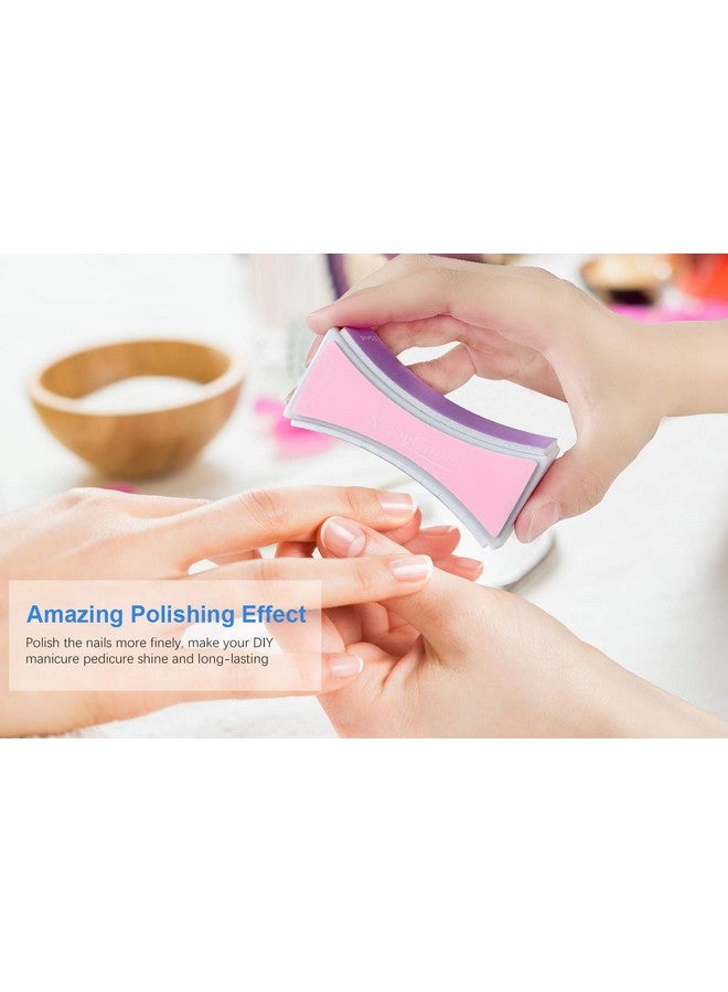 Nail Files And Buffers Professional Nail Buffer Block For Shaping Polishing New Natural Nail Polisher With 4 Sides For Nail Art Gel Suit For Home Salons Use (2 Pcs)