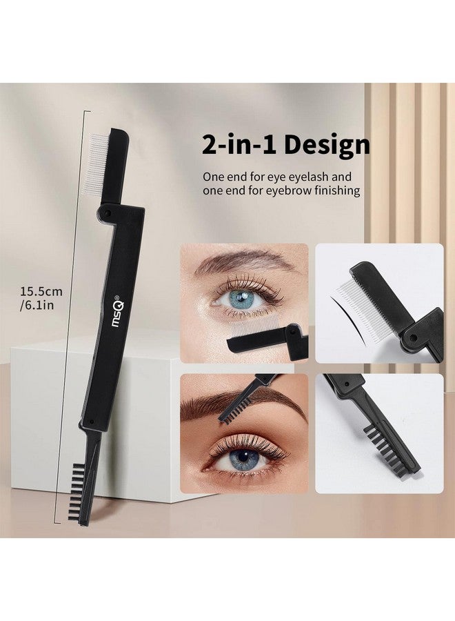 Eyelash Comb Msq Eyelash Separator Folding Eyelash Comb Brow Brush Mascara Applicator Eyelash & Brow Definer Eyebrow & Lash Brush Eyebrow Grooming Tool