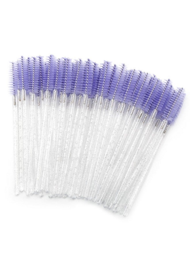 200Pcs Crystal Mascara Wands Disposable Eyelash Eyebrow Spoolie Benable And Lightweight Eyelash Brush Mascara Brushes For Makeup Eyelash Extensions (White+Purple)