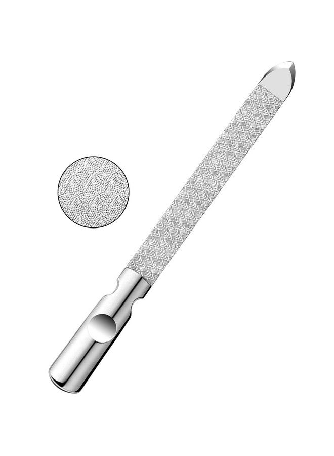 Professional Stainless Steel Nail Files Double Sided With Sharp Pointed Tip For Women And Men Heavy Duty Reusable Manicure Filer For Natural Nails Great For Home Salon Or Travel Use