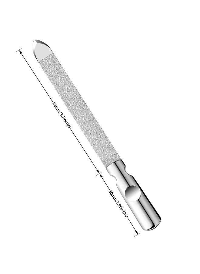 Professional Stainless Steel Nail Files Double Sided With Sharp Pointed Tip For Women And Men Heavy Duty Reusable Manicure Filer For Natural Nails Great For Home Salon Or Travel Use