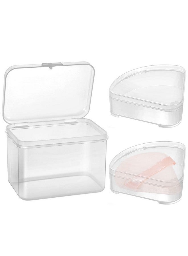 3 Pcs Makeup Sponge Holder Case Beauty Blender Cosmetic Egg Powder Puff Protective Container Storage Box For Travel (Transparent)