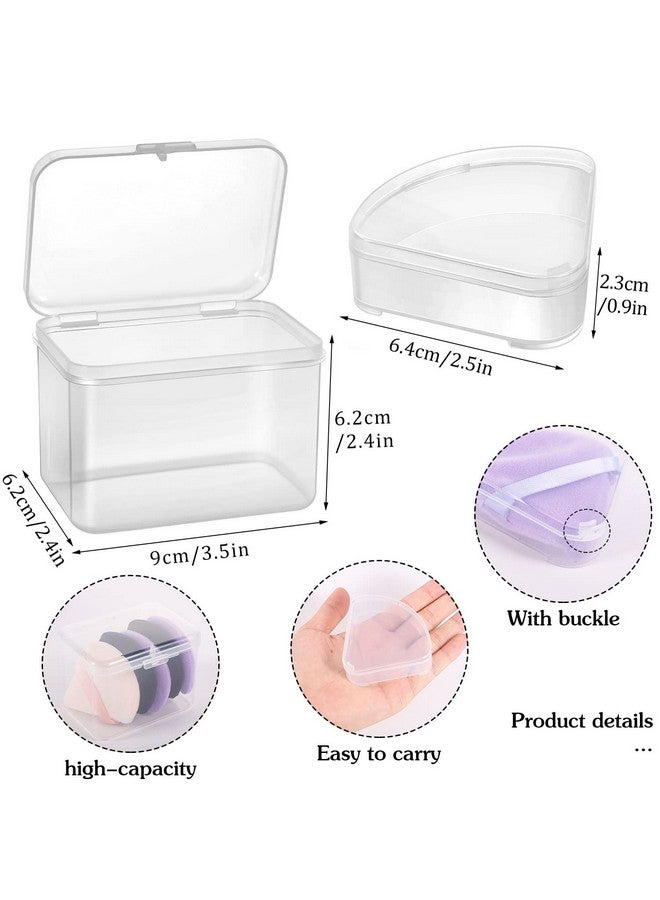 3 Pcs Makeup Sponge Holder Case Beauty Blender Cosmetic Egg Powder Puff Protective Container Storage Box For Travel (Transparent)