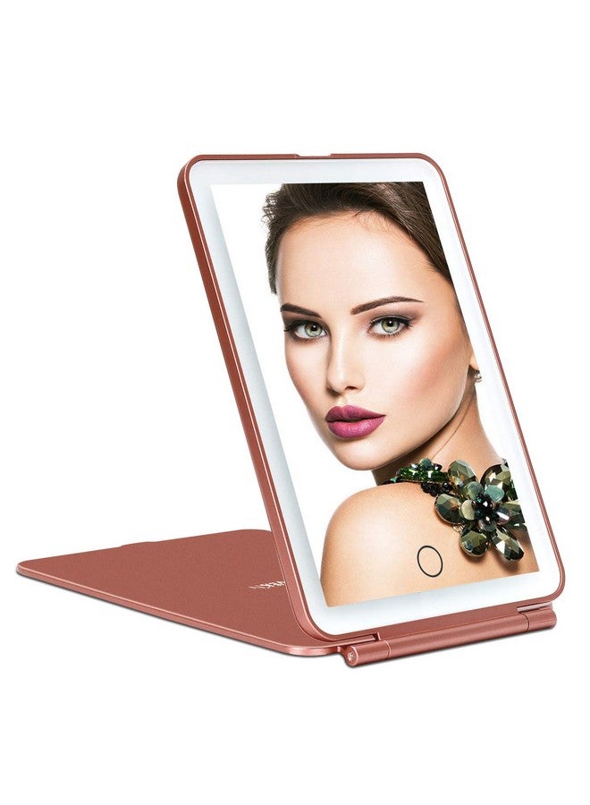 Led Makeup Mirror For Travel 32 Leds Lighted Vanity Mirrors With Dimmable Lightcompact Slim Rechargeable Lighted Mirror Folding Makeup Mirror For Beauty