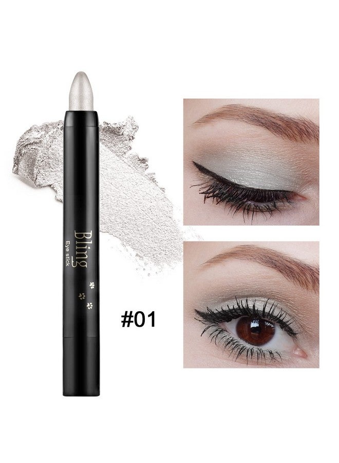 Eyeshadow Pencil Crayon Waterproof Eyeshadow Stick Shimmer Cream Eyeshadow Pen Create Glitter Eye Makeup Easy To Use (01)