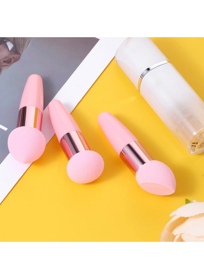 3 Pcs Makeup Sponges Foundation Beauty Blender Blending Wet And Dry Make Up Applicator Cosmetic Concealer Face Brush Egg Brushes Covers Eyes Sticks Powder Puff With Handle