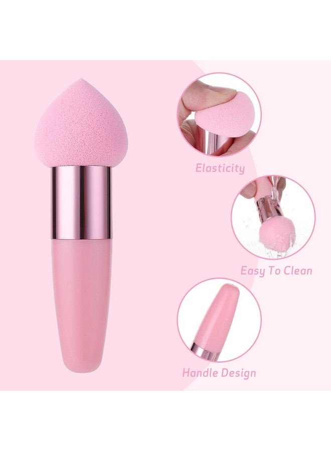 3 Pcs Makeup Sponges Foundation Beauty Blender Blending Wet And Dry Make Up Applicator Cosmetic Concealer Face Brush Egg Brushes Covers Eyes Sticks Powder Puff With Handle
