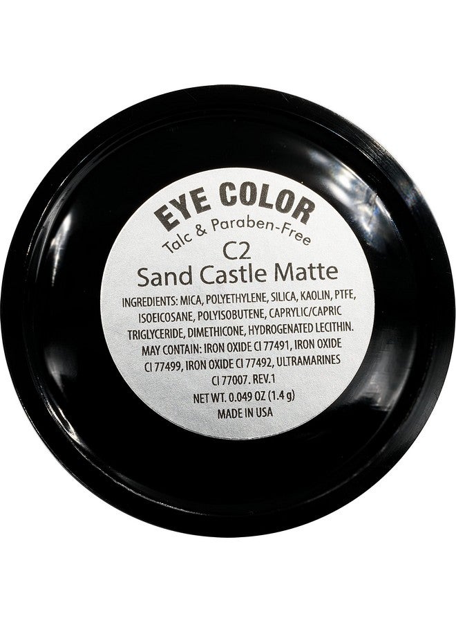 Sand Castle Matte Beige Brown Taupe Pressed Powder Single Vegan Eyeshadow; Talc Paraben & Cruelty Free