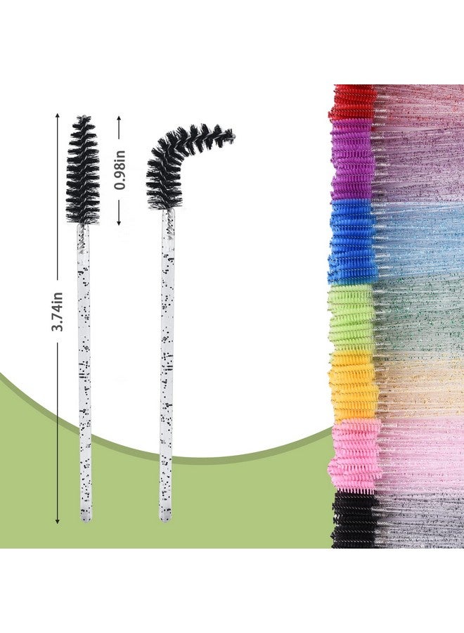 300 Pieces Disposable Eyelash Brushes With Spiral Design Multicolor Mascara Wands Portable Makeup Applicator Kit For Eyelash Extensions And Eyebrow Brush (Black)