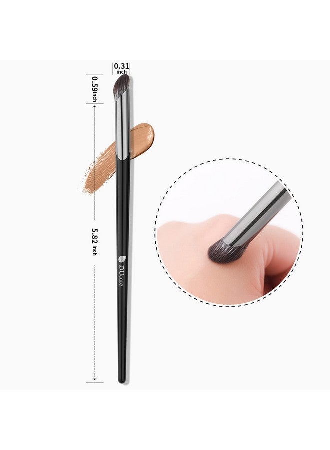 Concealer Brush Under Eyeducare Angled Small Nose Contour Brush Mini Concealer Makeup Brush Thin Foundation Brightening Slanted Brush For Dark Circles Puffiness Puffy Face Eyebrow Eyes (Black)