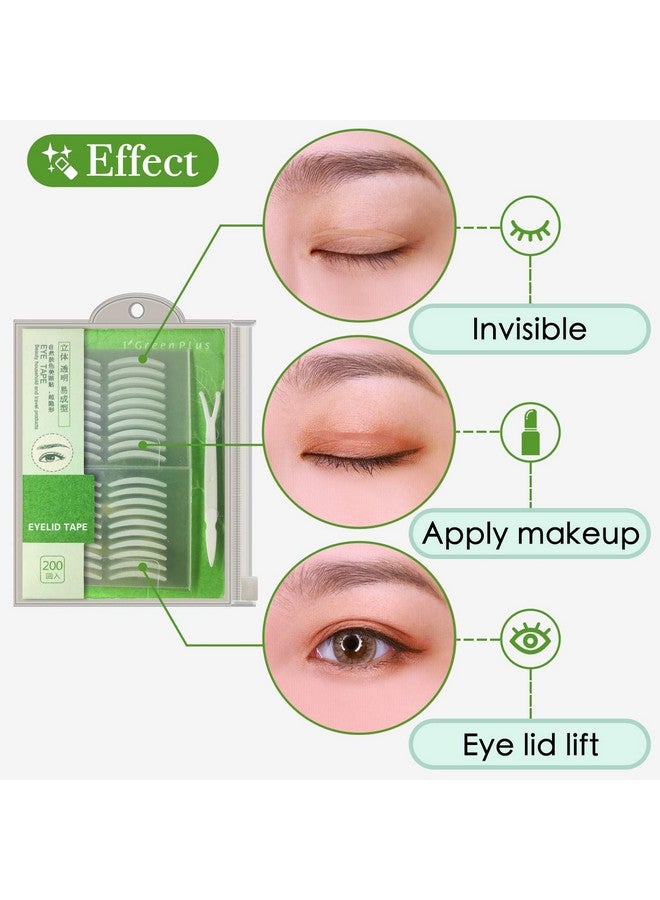 2 Packs/800Pcs Natural Invisible Single Side Eyelid Tape Stickers Medicaluse Fiber Eyelid Lift Strip Instant Eye Lift Without Surgery Perfect For Uneven Monoeyelids