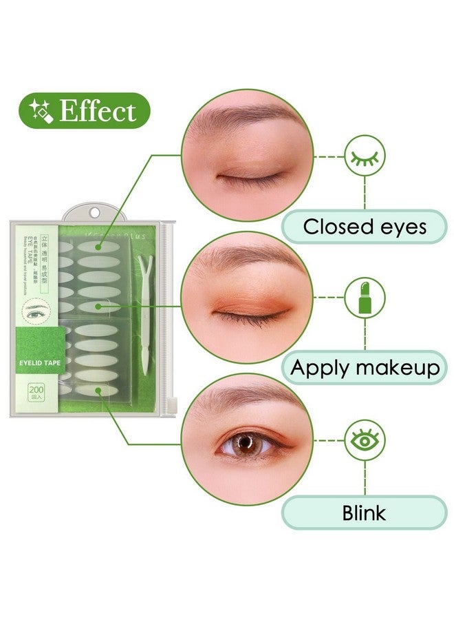 2 Packs/800Pcs Natural Invisible Single Side Eyelid Tape Stickers Medicaluse Fiber Eyelid Lift Strip Instant Eye Lift Without Surgery Perfect For Uneven Monoeyelids
