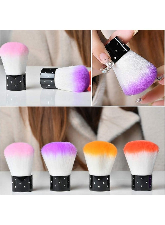 6Pcs Nail Art Dust Brush Remover Powder Cleaner Kabuki Brushes Makeup Powder Blush Brushes Nail Cleaning Brush Nail Art Tools For Cosmetic Makeup Or Nail Artcolorful