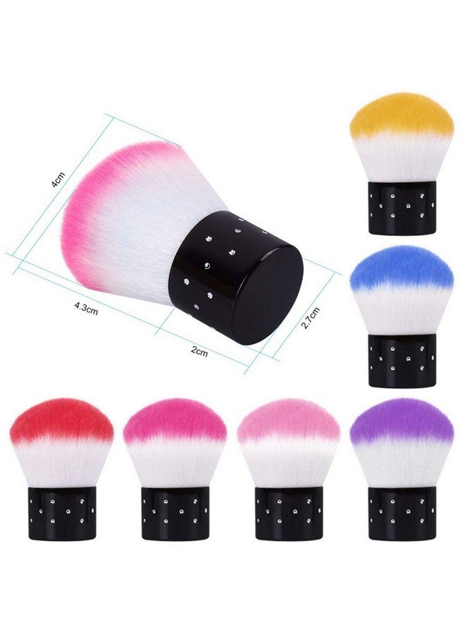 6Pcs Nail Art Dust Brush Remover Powder Cleaner Kabuki Brushes Makeup Powder Blush Brushes Nail Cleaning Brush Nail Art Tools For Cosmetic Makeup Or Nail Artcolorful