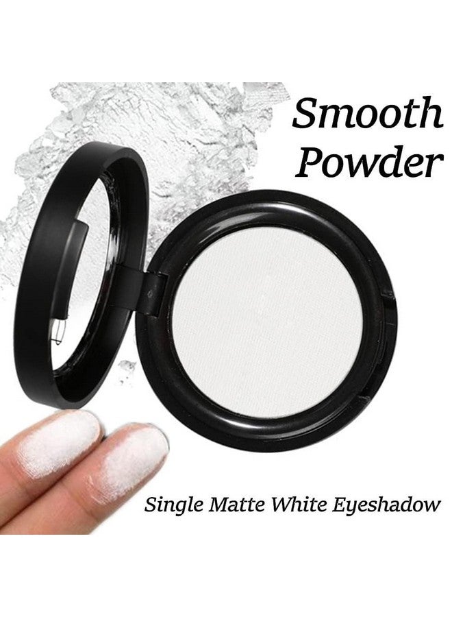 Single Matte White Eyeshadowpressed Fine Powder Eye Shadowwhite Face Powder Foundation Setting Powderlongwear Single White Eye Makeup Palette For Day&Night