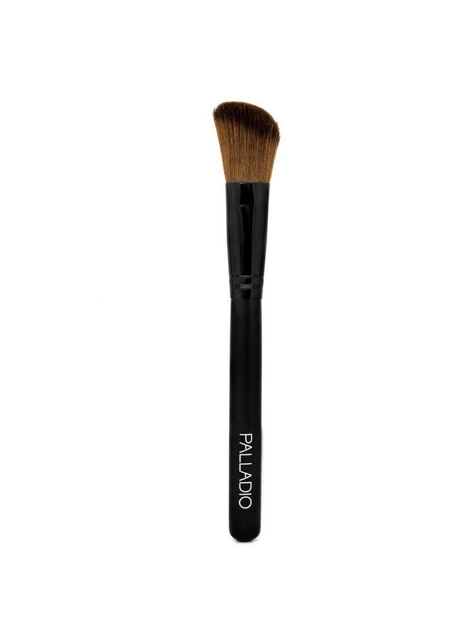 Blush Brush Medium Sized Makeup Angled Brush Soft Natural Bristles Comfortable Grip Flawlessly Contours & Defines For Powder Blush & Bronzer Premium Quality & Professional Grade