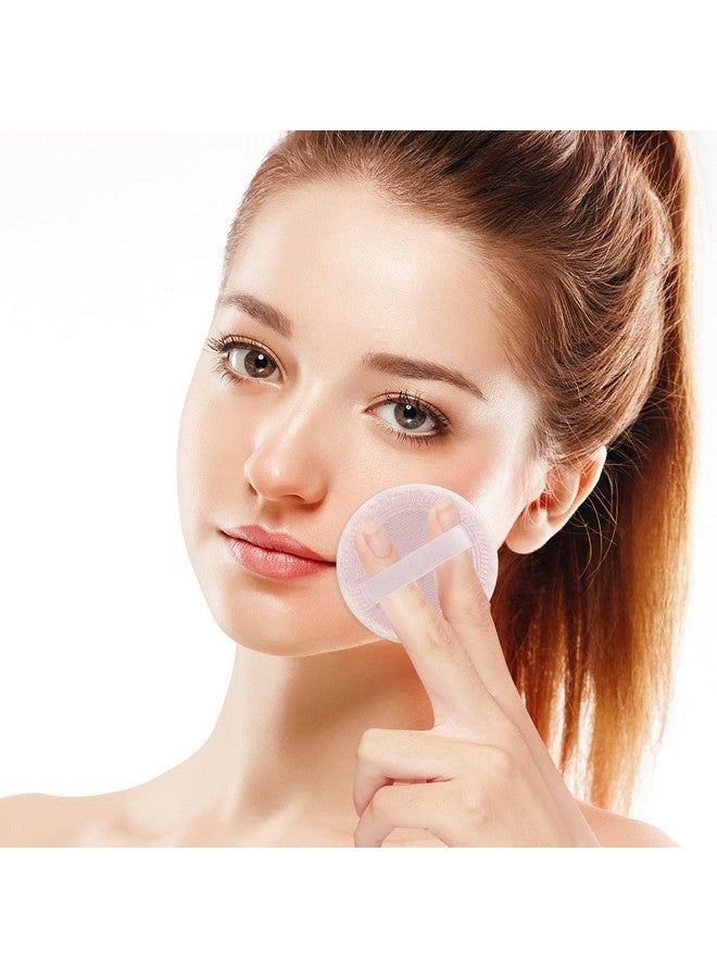 12 Pcs Loose Powder Puff Pink Cotton Pads Face Body Makeup Velour With Ribbon Applicators Setting Round Make Up Eyeshadow Concealer Cosmetics Sponge