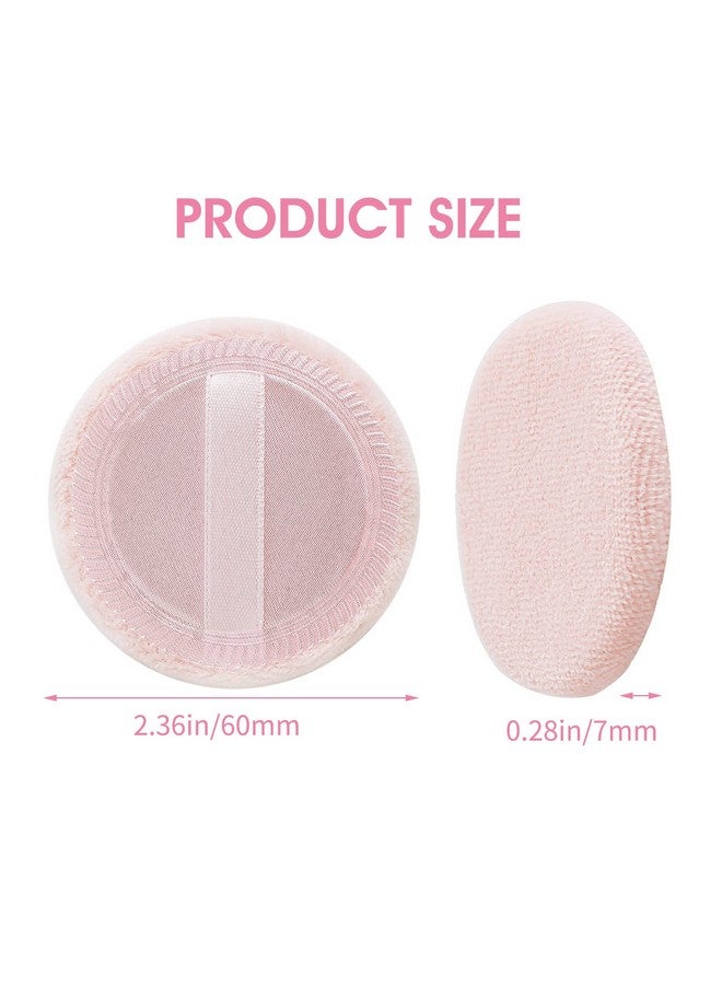 12 Pcs Loose Powder Puff Pink Cotton Pads Face Body Makeup Velour With Ribbon Applicators Setting Round Make Up Eyeshadow Concealer Cosmetics Sponge