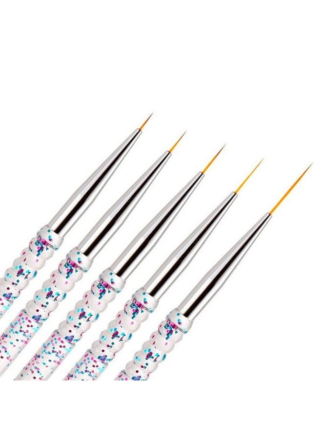 5Pcs Nail Art Liner Brushes Nail Gel Polish Painting Brush Set Thin Nail Art Drawing Pen (7/9/11/15/18Mm)