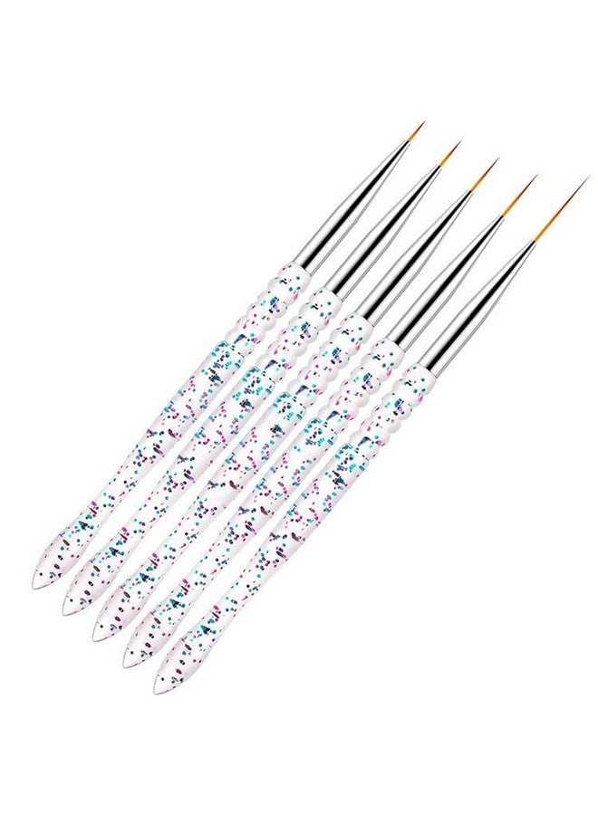 5Pcs Nail Art Liner Brushes Nail Gel Polish Painting Brush Set Thin Nail Art Drawing Pen (7/9/11/15/18Mm)