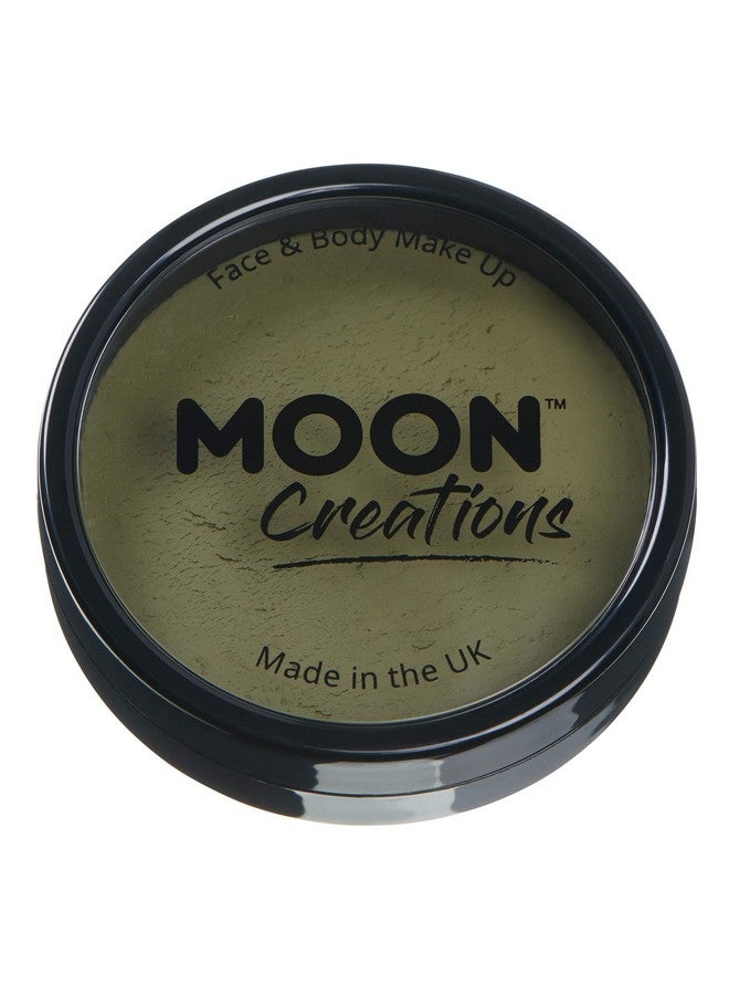 Pro Face & Body Paint Cake Pots By Moon Creations Army Green Professional Water Based Face Paint Makeup For Adults Kids 1.26Oz