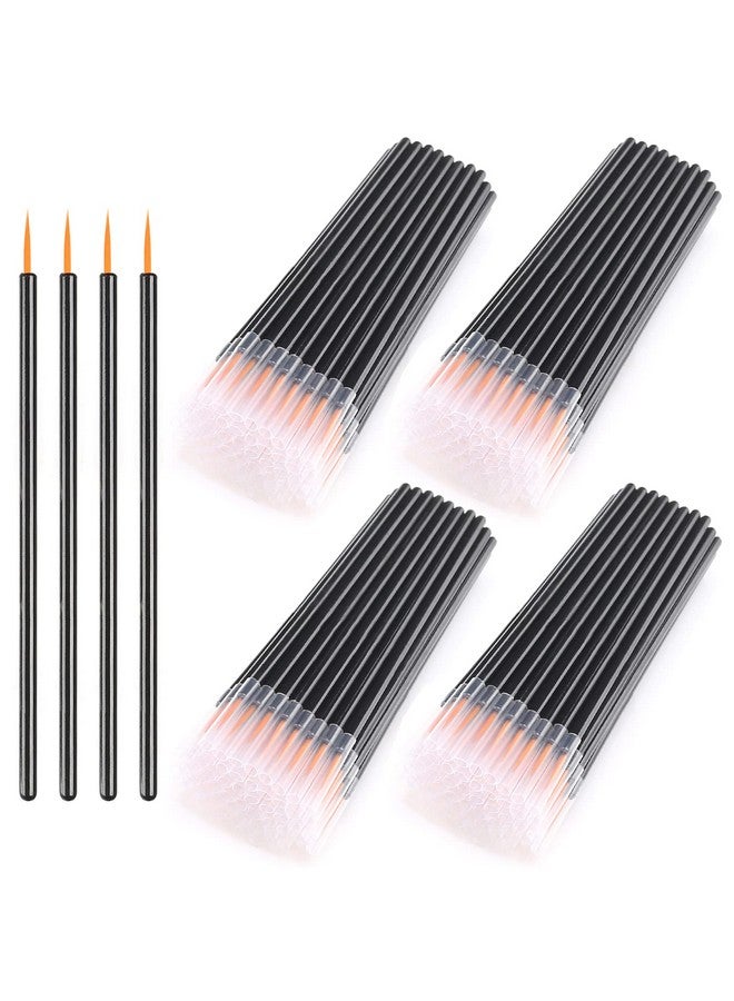 Disposable Eyeline Mascara Brushes Eyelash Brush Wands Applicator Makeup Brush Tool Kits (Blackyellow 200Pcs)